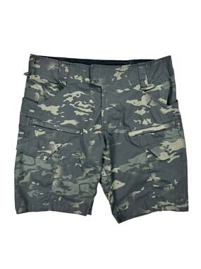 Yevhev Tactical Camo Combat Cargo Shorts Dark Green — Size XL